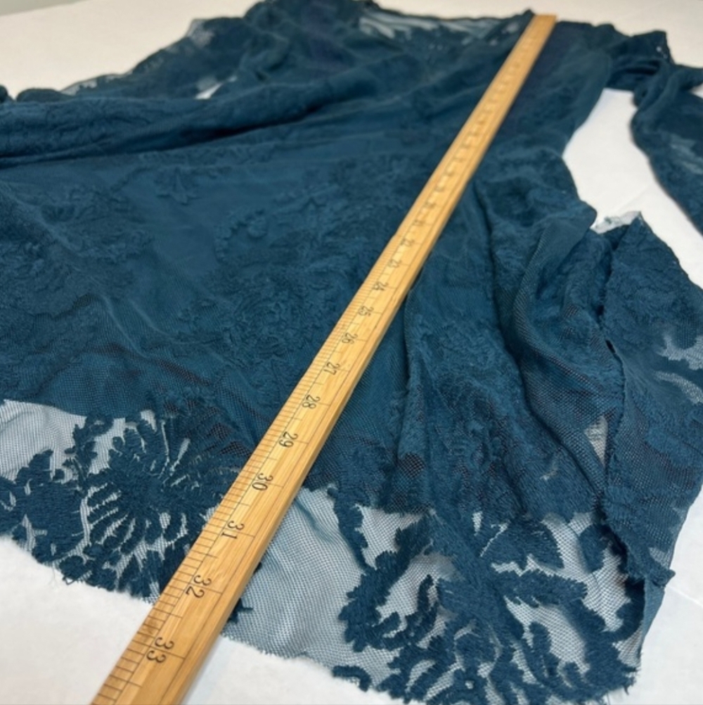 Free People Reign Over Me Teal Lace Embroidered Dress Whimsigoth Fairy - Picture 6 of 9